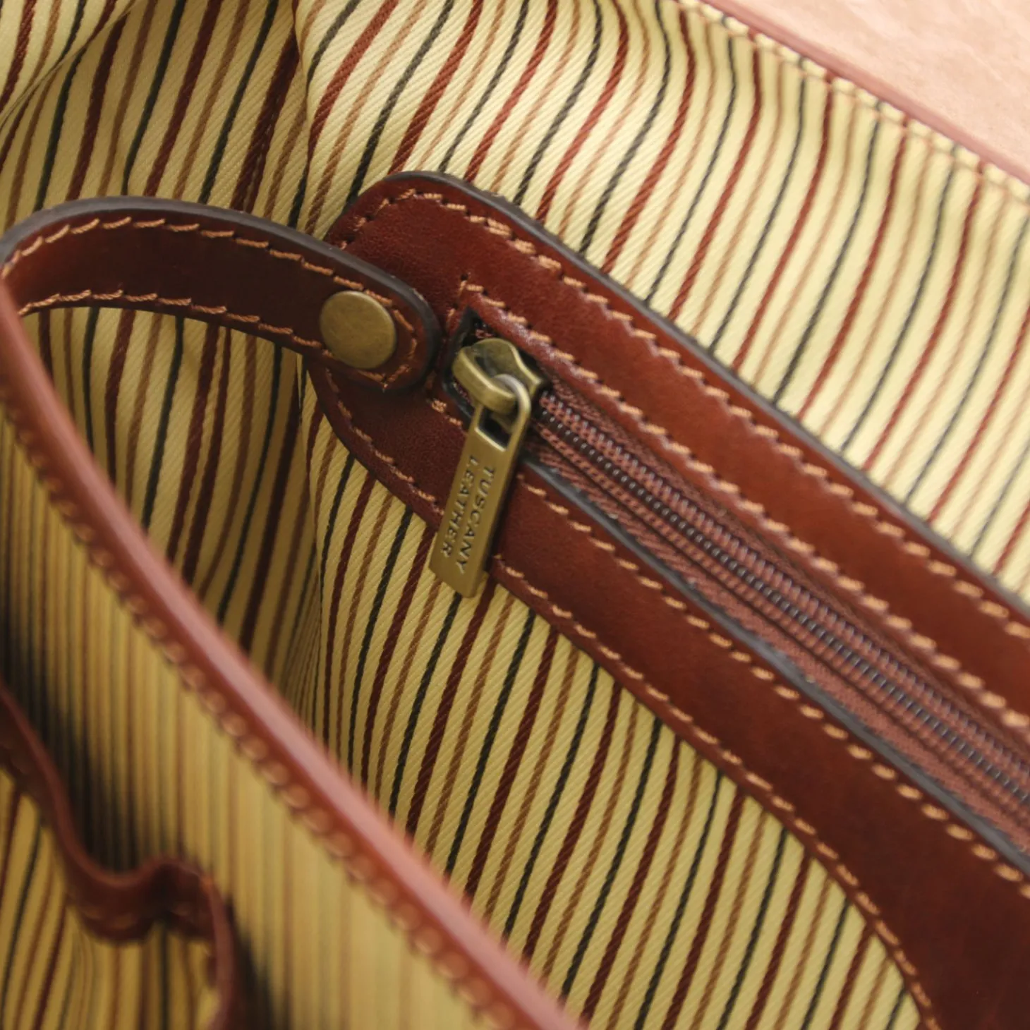 Leather Multi Compartment TL SMART Briefcase With Flap