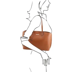 Leather Shopping bag and 3 Fold Leather Wallet With Coin Pocket