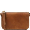 Leather Shoulder bag With Flap