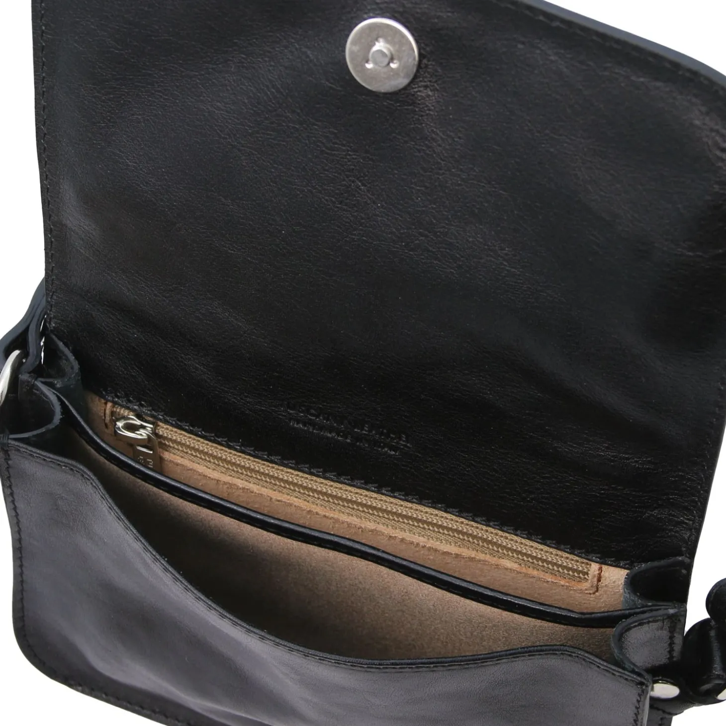 Leather Shoulder bag With Flap