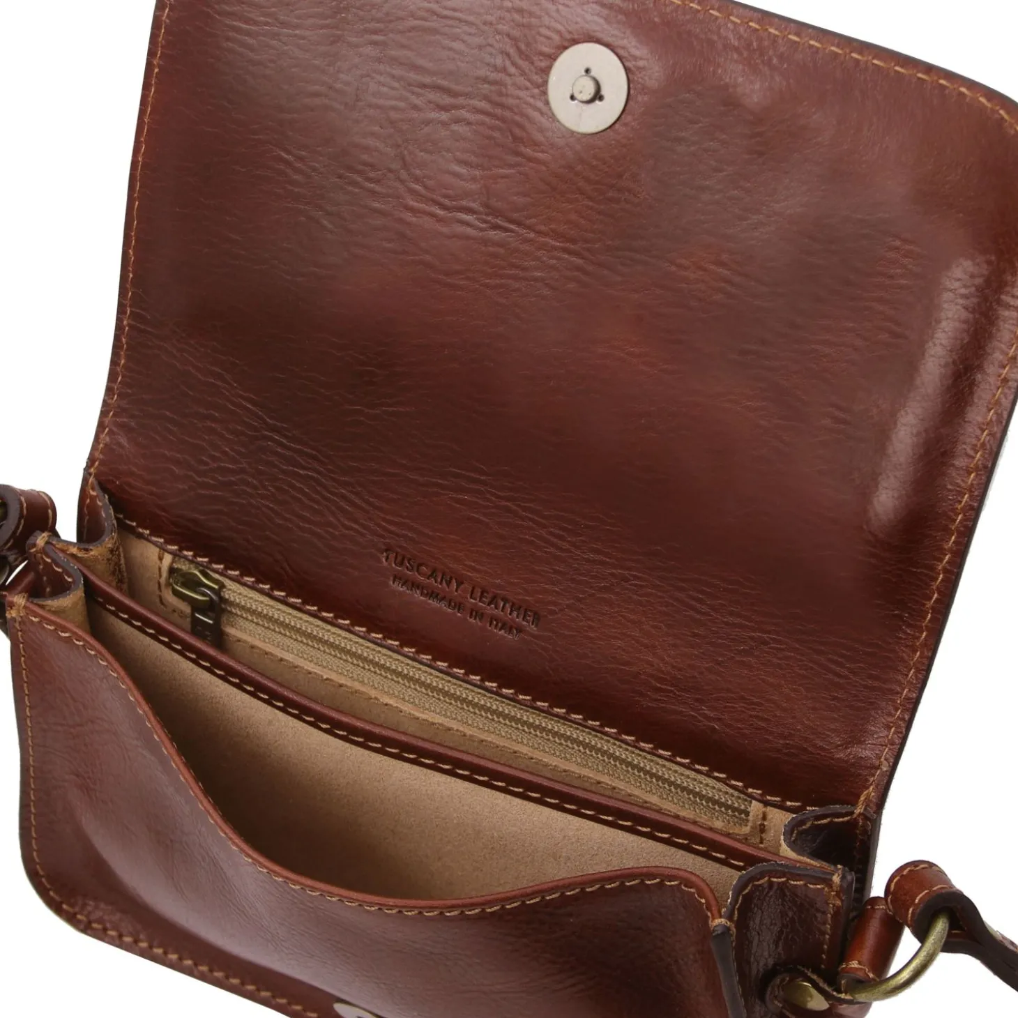Leather Shoulder bag With Flap