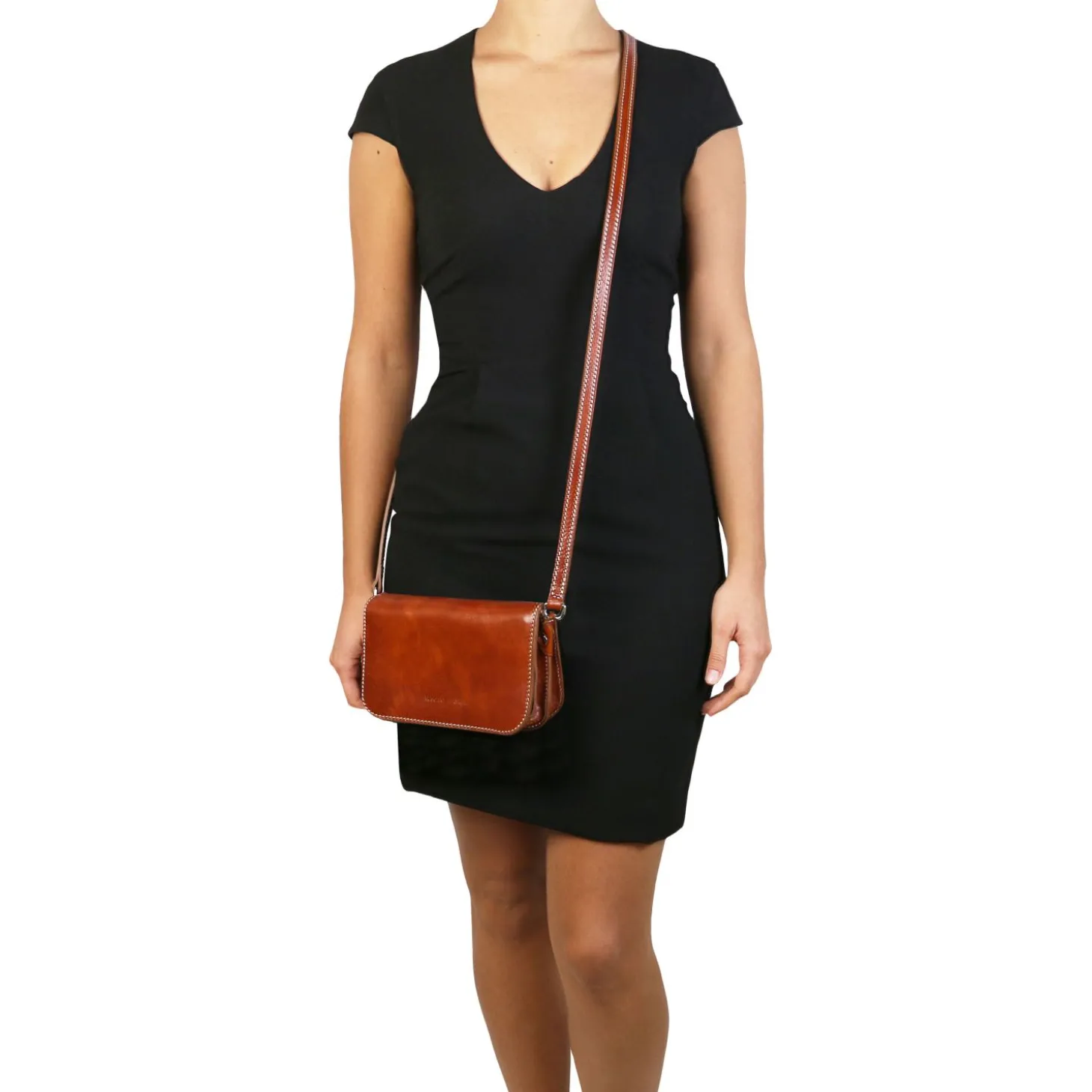 Leather Shoulder bag With Flap