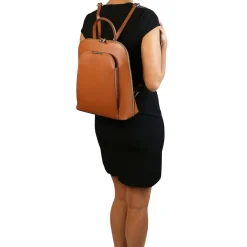 Saffiano Leather Backpack for Women