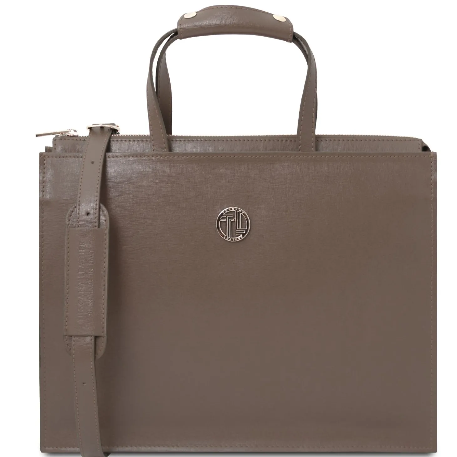 Saffiano Leather Briefcase 3 Compartments for Women
