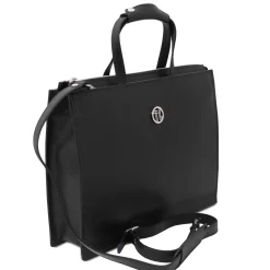 Saffiano Leather Briefcase 3 Compartments for Women