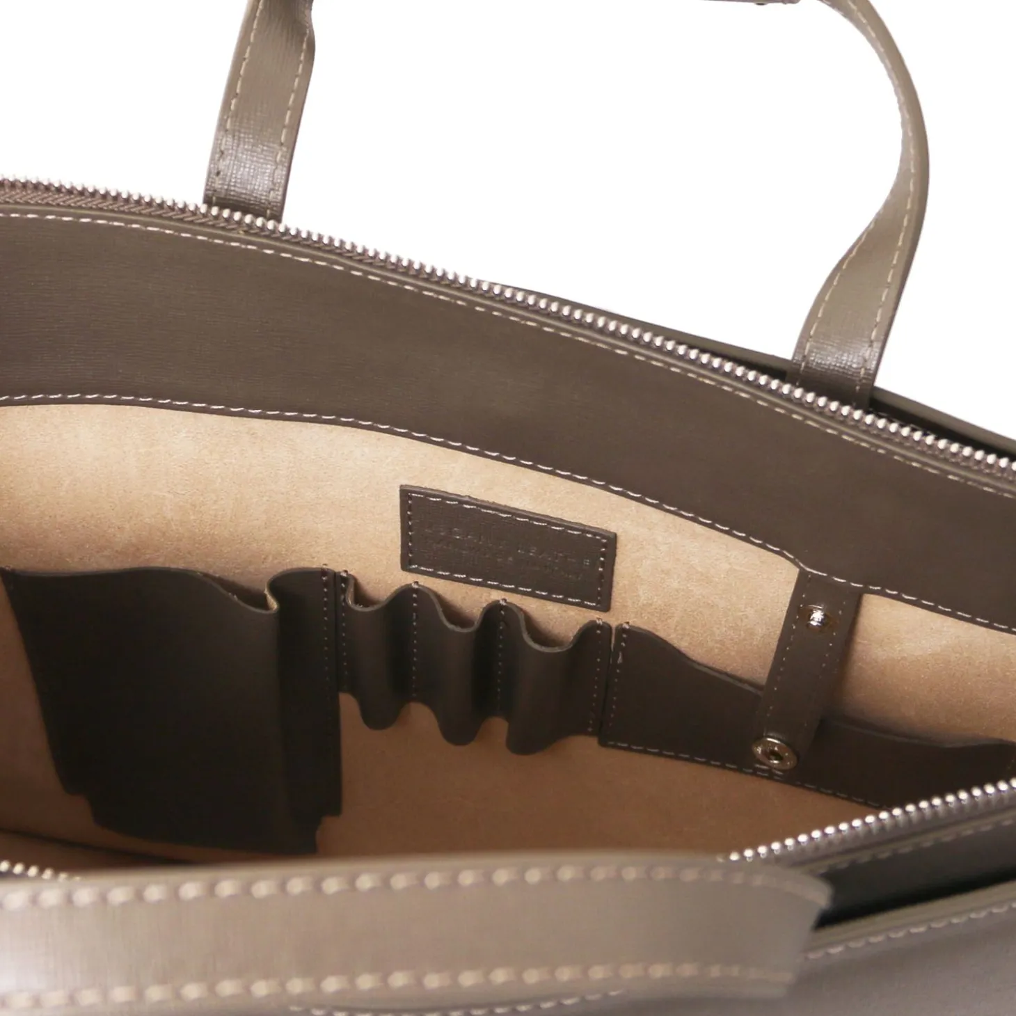 Saffiano Leather Briefcase 3 Compartments for Women