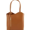 Saffiano Leather Convertible Backpack Shoulderbag