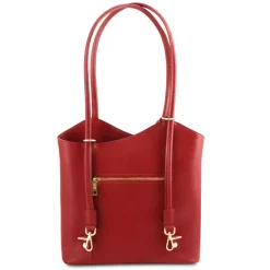 Saffiano Leather Convertible Backpack Shoulderbag