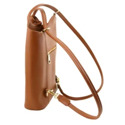 Saffiano Leather Convertible Backpack Shoulderbag