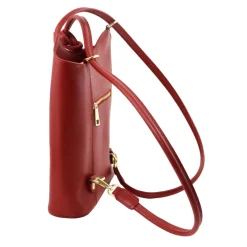 Saffiano Leather Convertible Backpack Shoulderbag