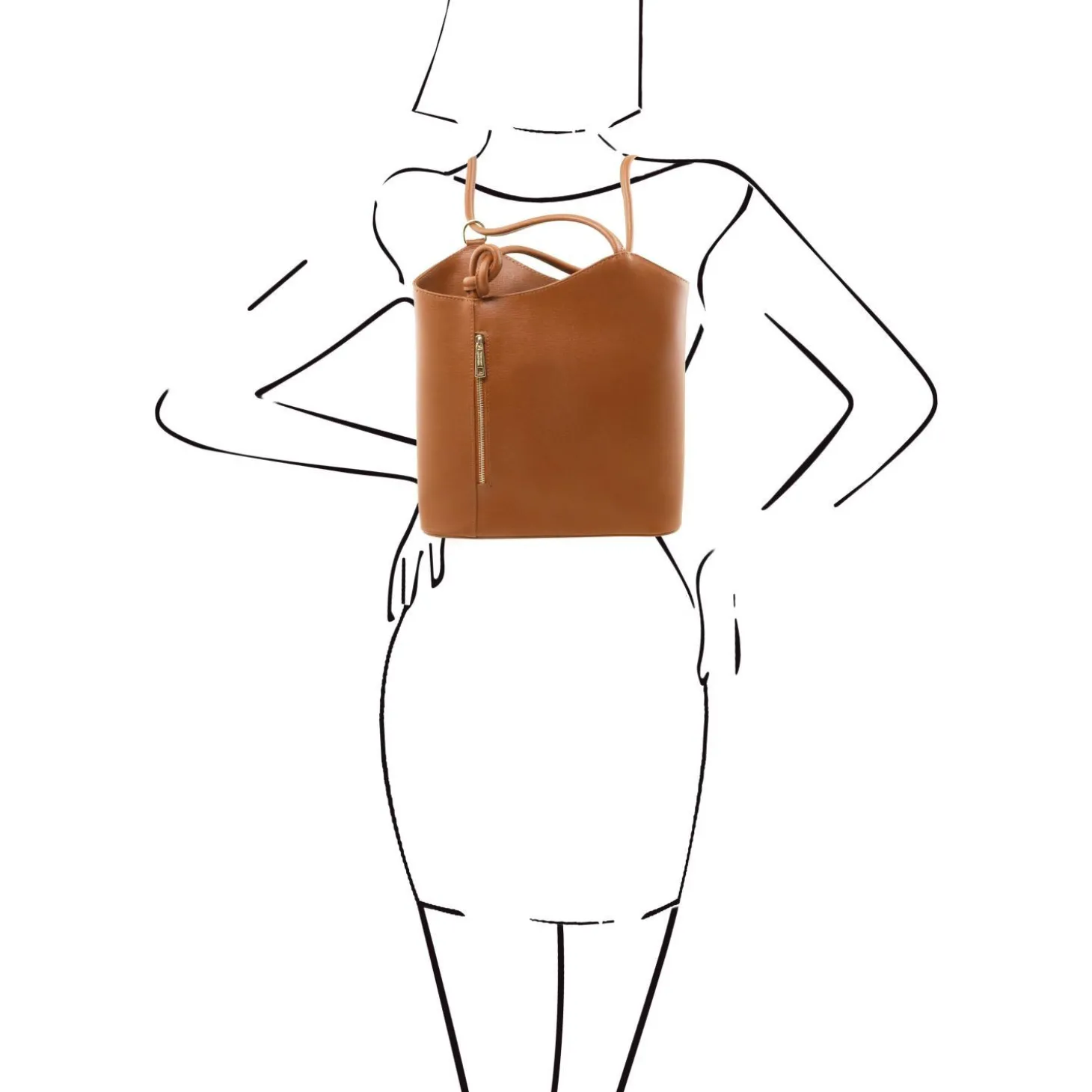 Saffiano Leather Convertible Backpack Shoulderbag
