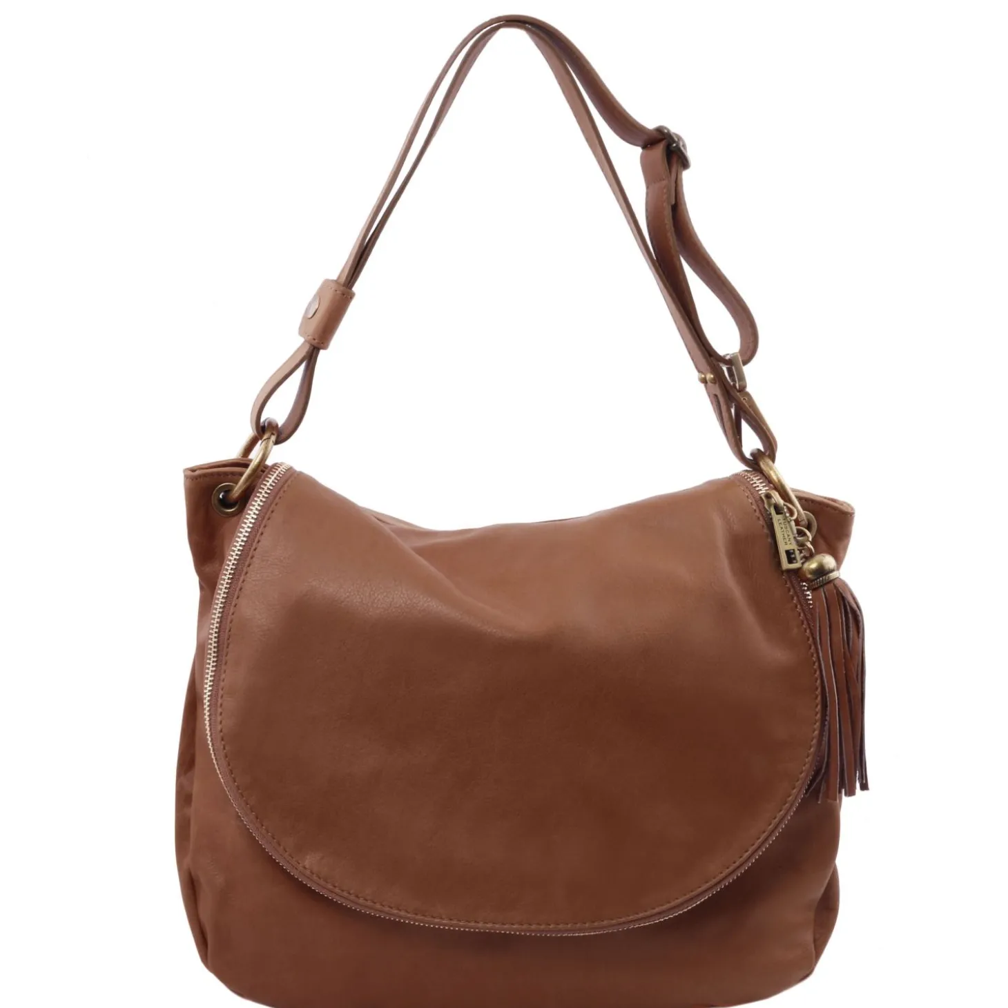 Soft Leather Shoulder bag With Tassel Detail
