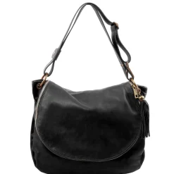 Soft Leather Shoulder bag With Tassel Detail
