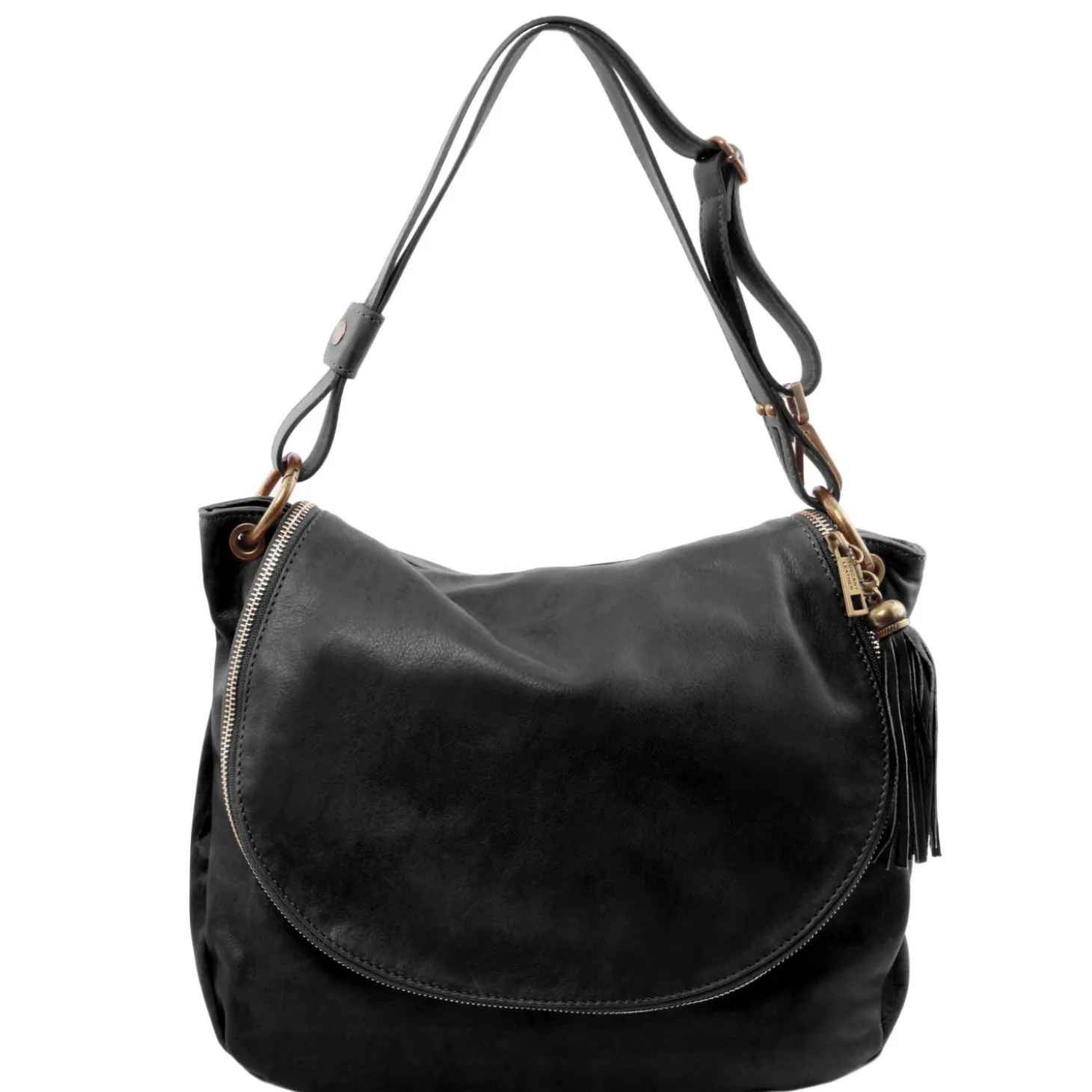 Soft Leather Shoulder bag With Tassel Detail