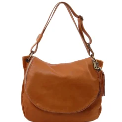 Soft Leather Shoulder bag With Tassel Detail