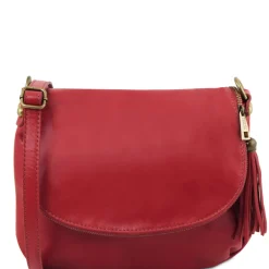 Soft Leather Shoulder bag With Tassel Detail