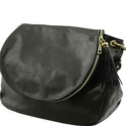 Soft Leather Shoulder bag With Tassel Detail