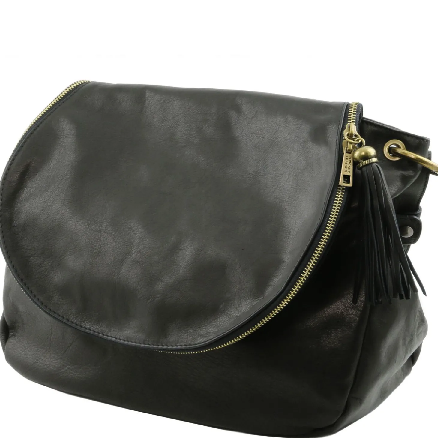 Soft Leather Shoulder bag With Tassel Detail
