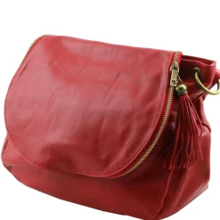 Soft Leather Shoulder bag With Tassel Detail