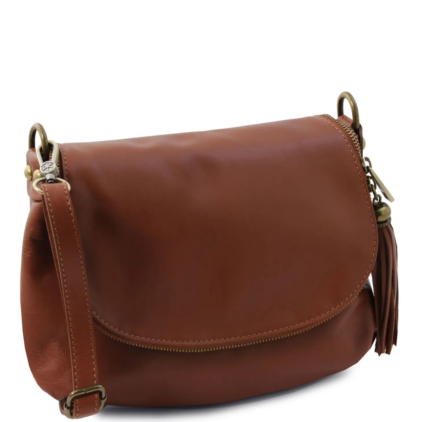 Soft Leather Shoulder bag With Tassel Detail