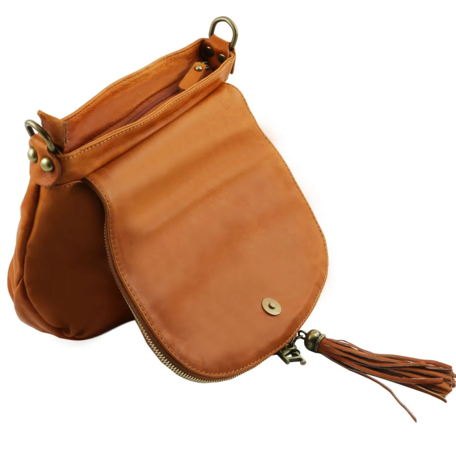 Soft Leather Shoulder bag With Tassel Detail