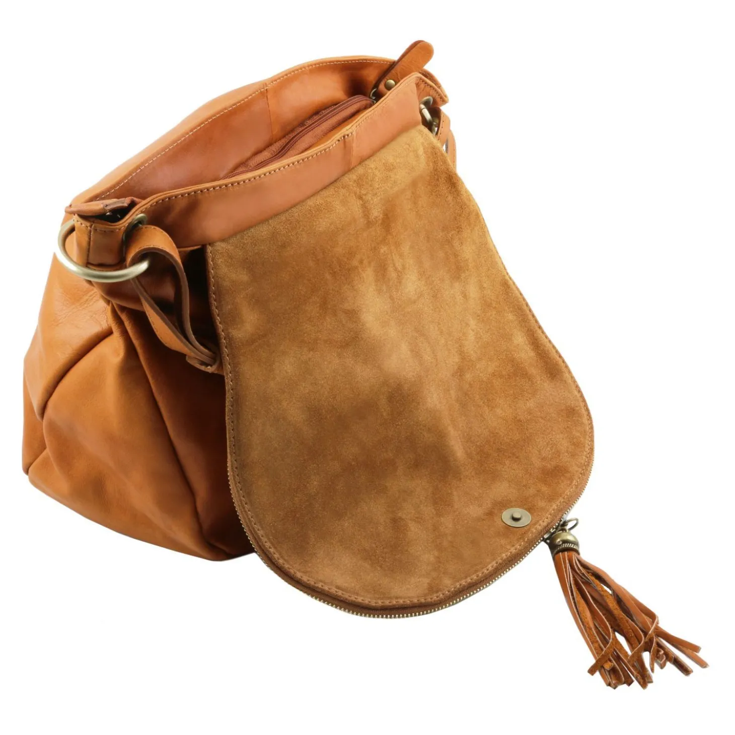 Soft Leather Shoulder bag With Tassel Detail