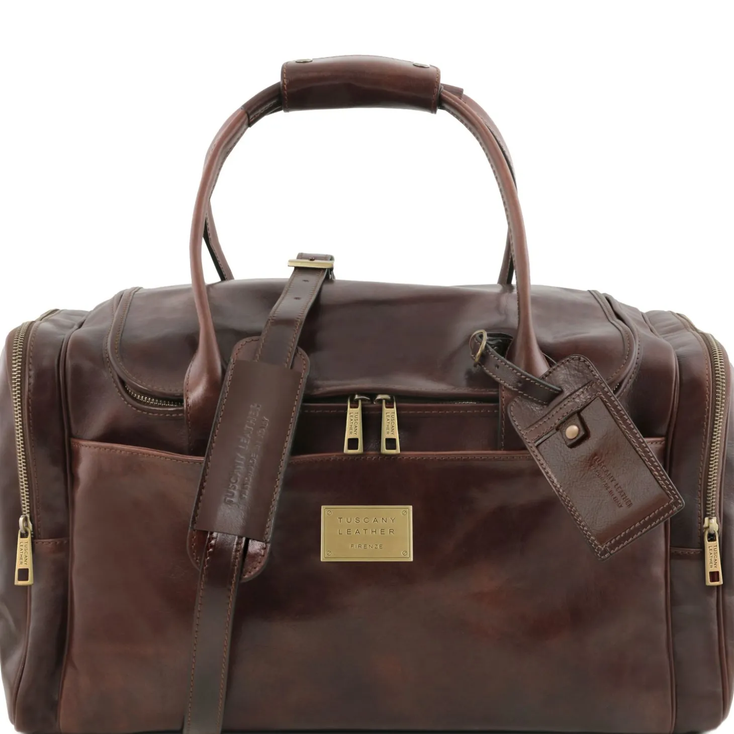 Travel Leather bag With Side Pockets