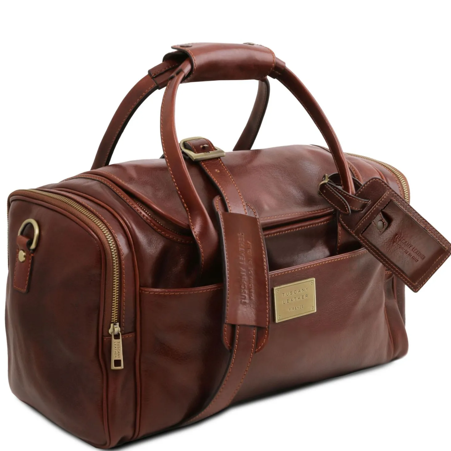 Travel Leather bag With Side Pockets