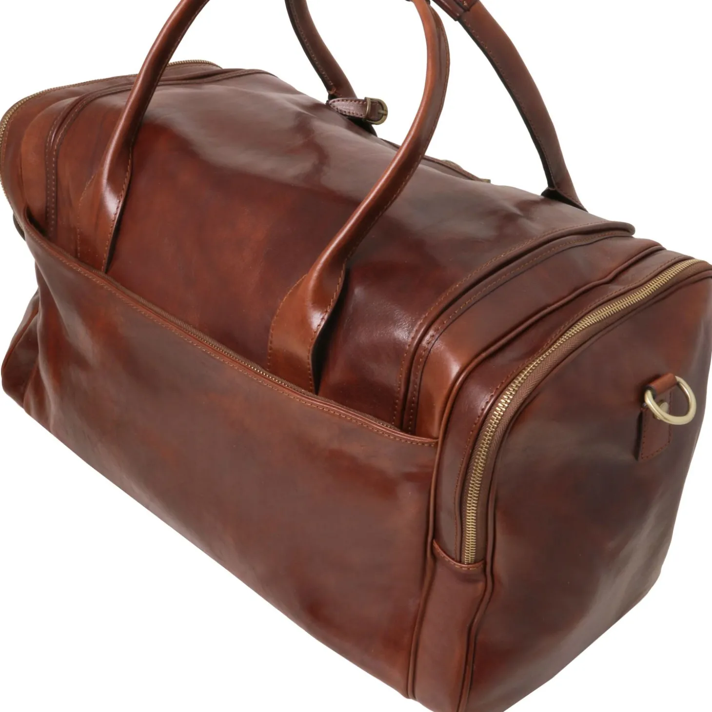 Travel Leather bag With Side Pockets