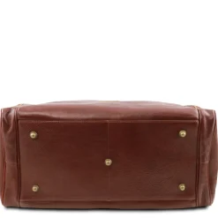 Travel Leather bag With Side Pockets