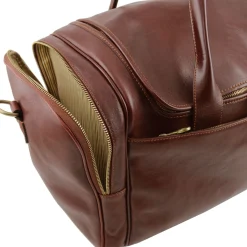 Travel Leather bag With Side Pockets