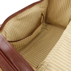 Travel Leather bag With Side Pockets