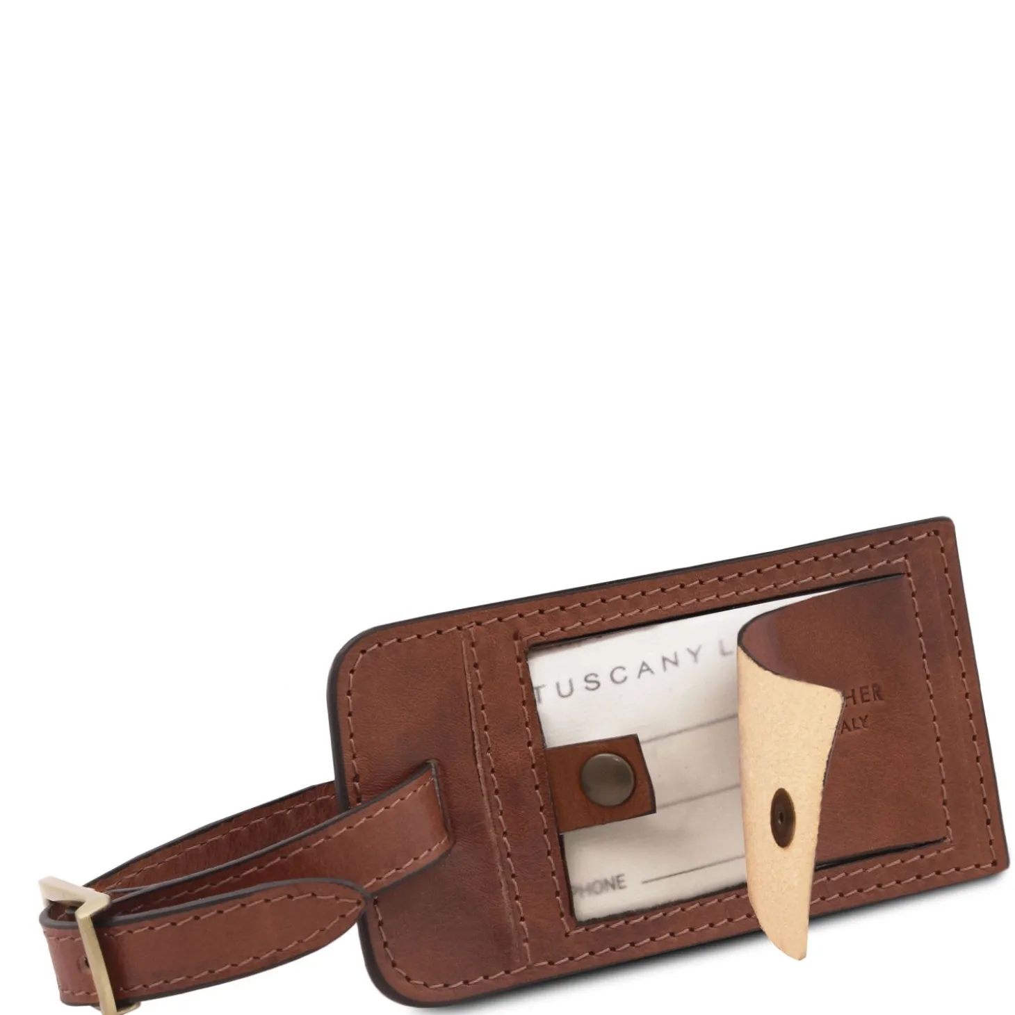 Travel Leather Duffle bag With Pocket on the Back Side - Small Size