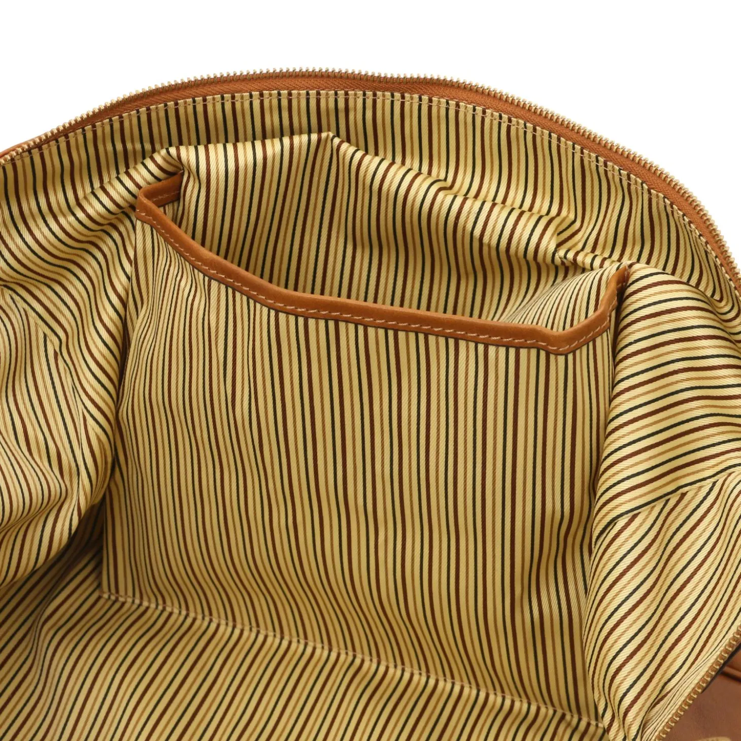 Travel Leather Duffle bag With Pocket on the Back Side - Small Size