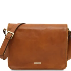 Two Compartments Leather Shoulder bag - Large Size