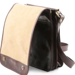 Two Compartments Leather Shoulder bag