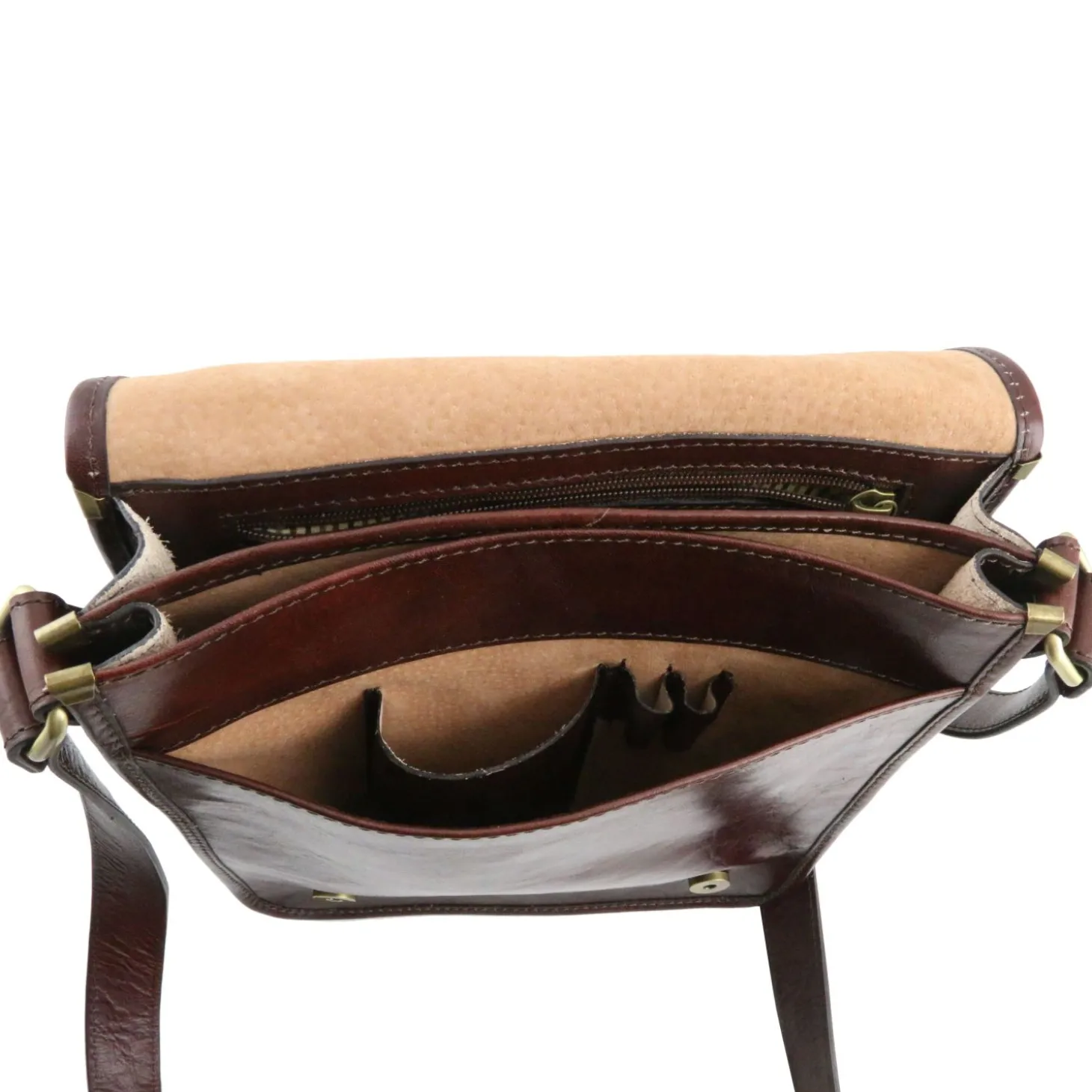 Two Compartments Leather Shoulder bag