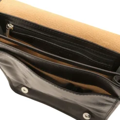 Two Compartments Leather Shoulder bag