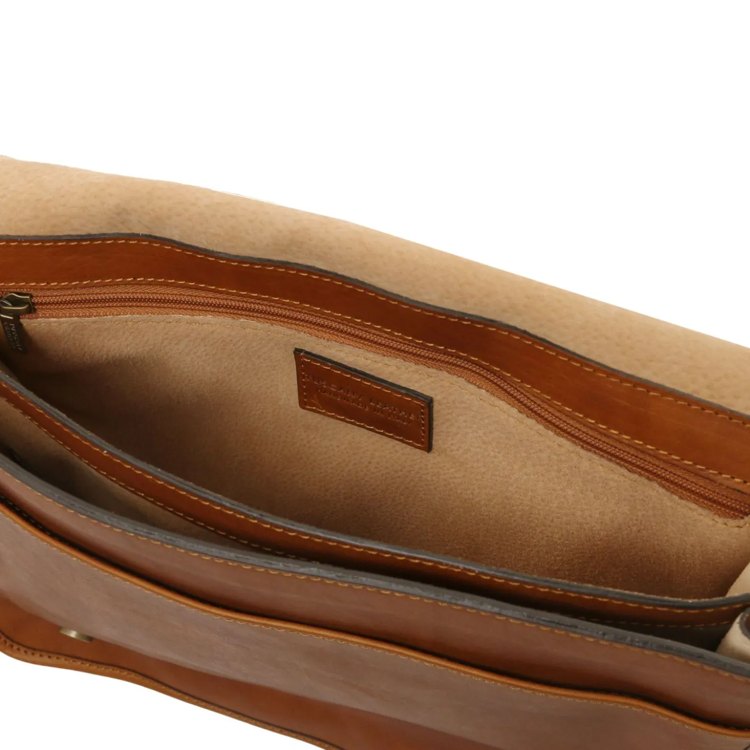 Two Compartments Leather Shoulder bag - Large Size