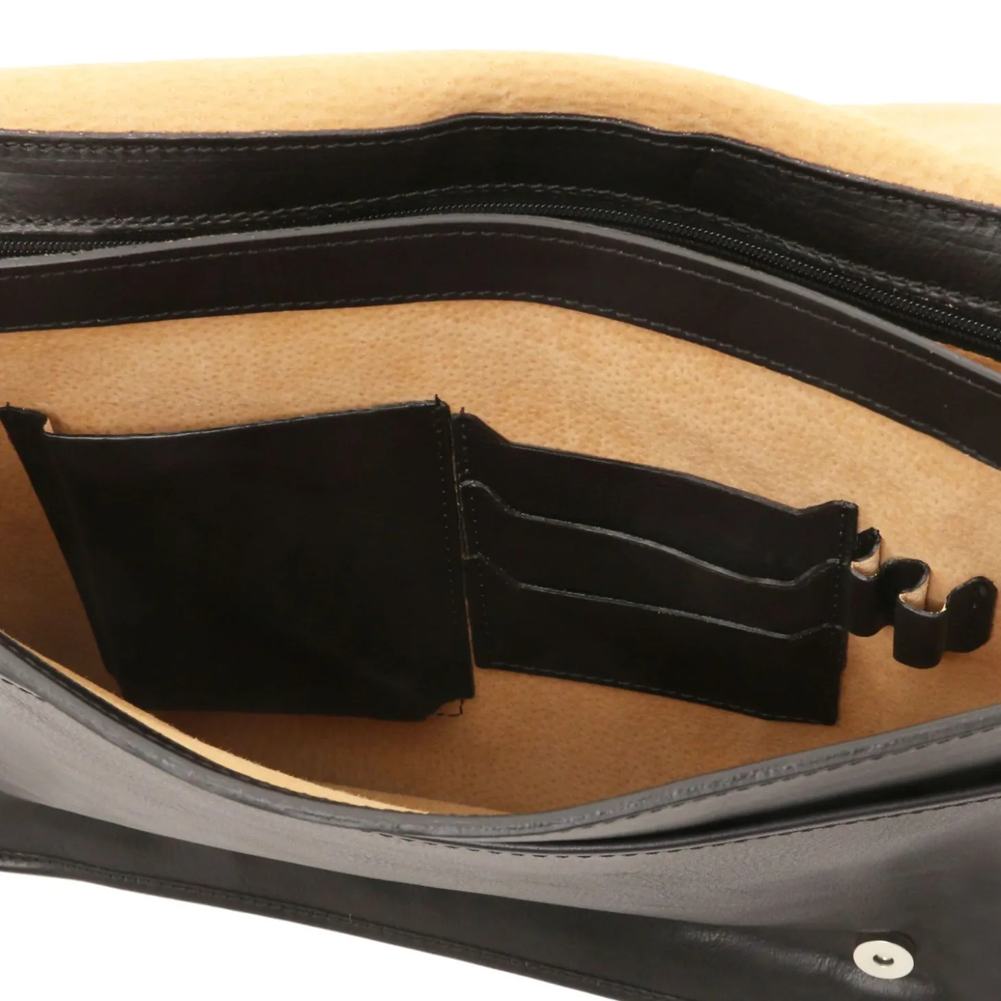 Two Compartments Leather Shoulder bag - Large Size