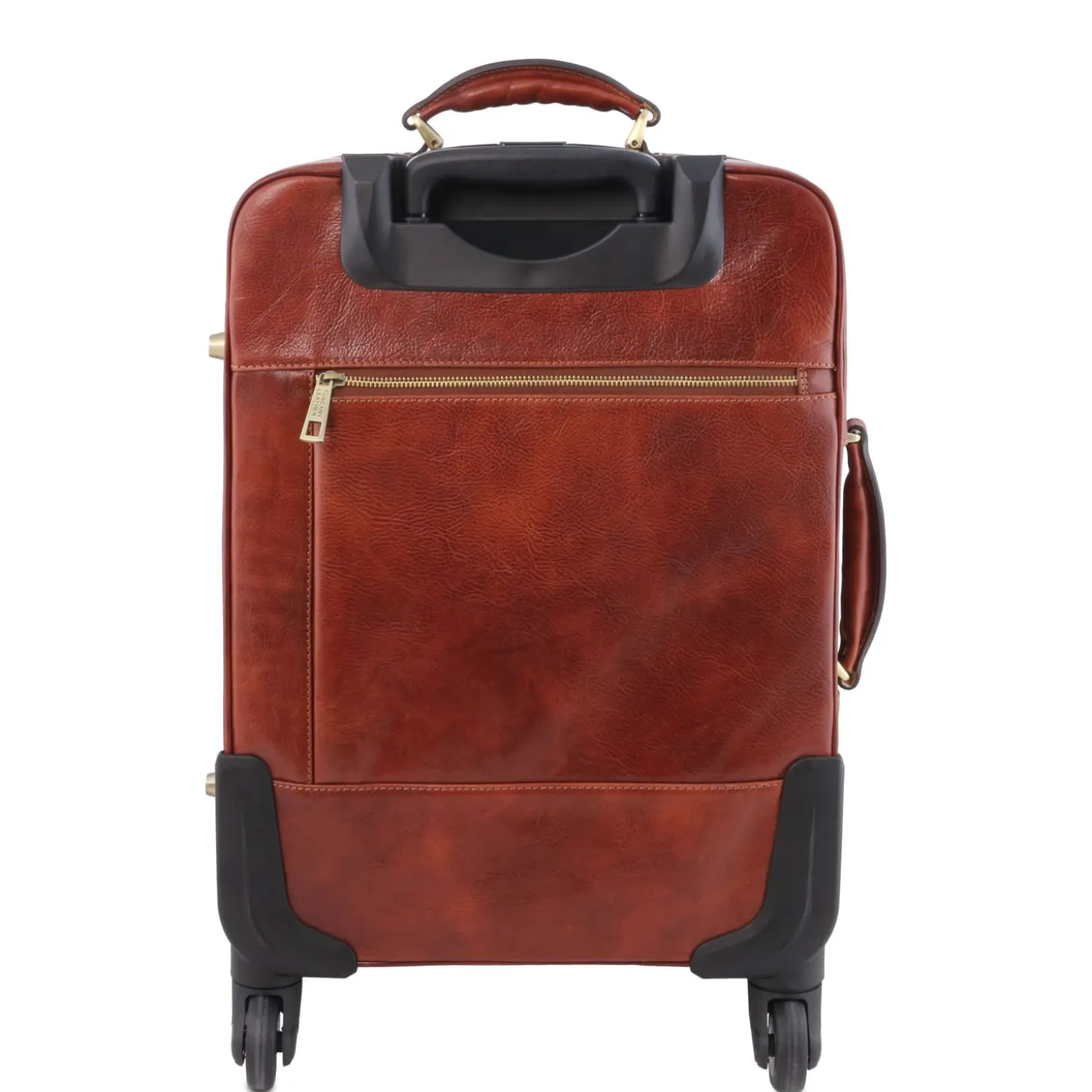 4 Wheels Leather Trolley and Leather TL SMART Laptop Briefcase
