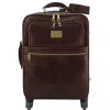 4 Wheels Vertical Leather Trolley