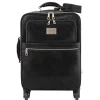 4 Wheels Vertical Leather Trolley