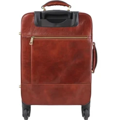 4 Wheels Vertical Leather Trolley