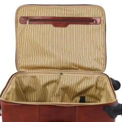 4 Wheels Vertical Leather Trolley