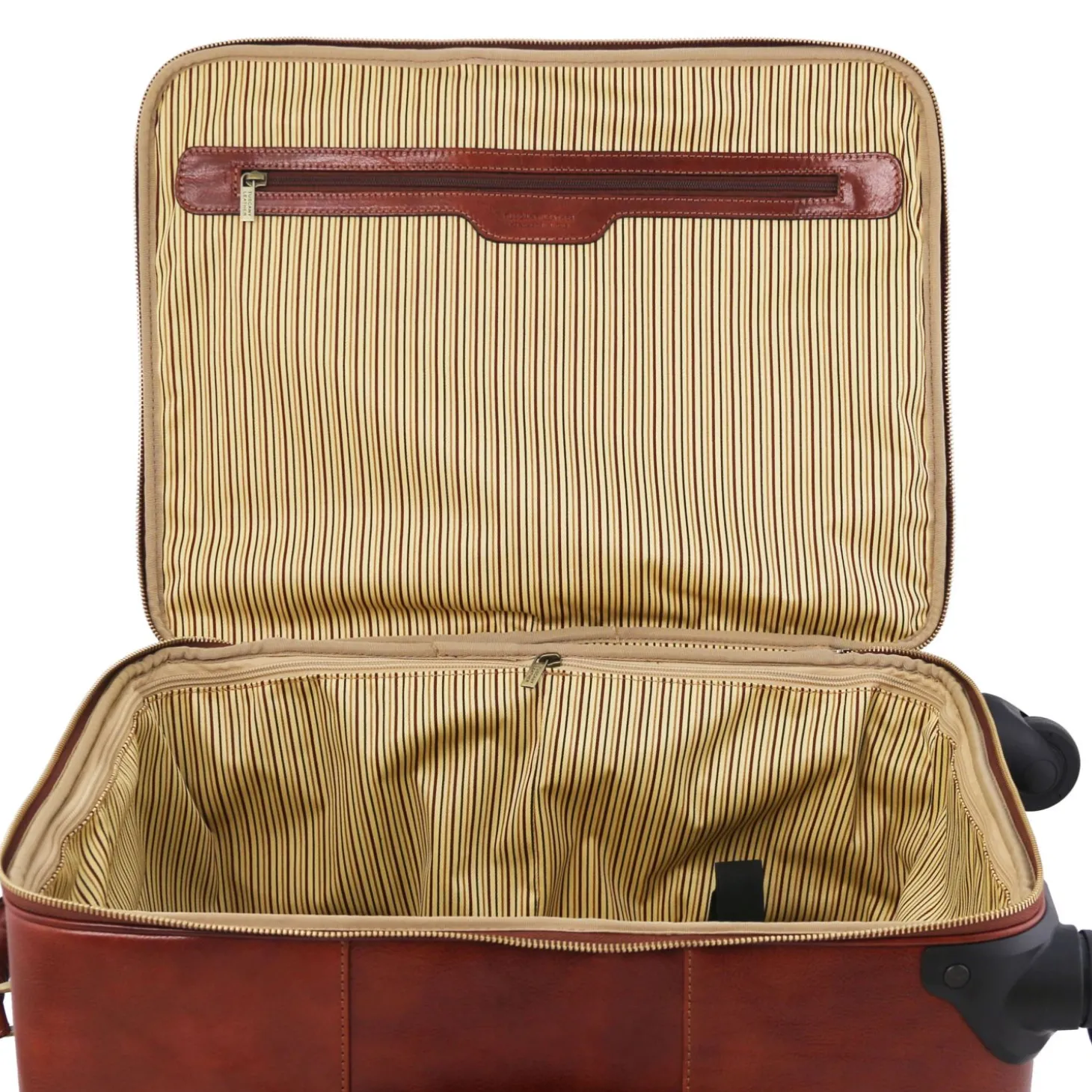 4 Wheels Vertical Leather Trolley