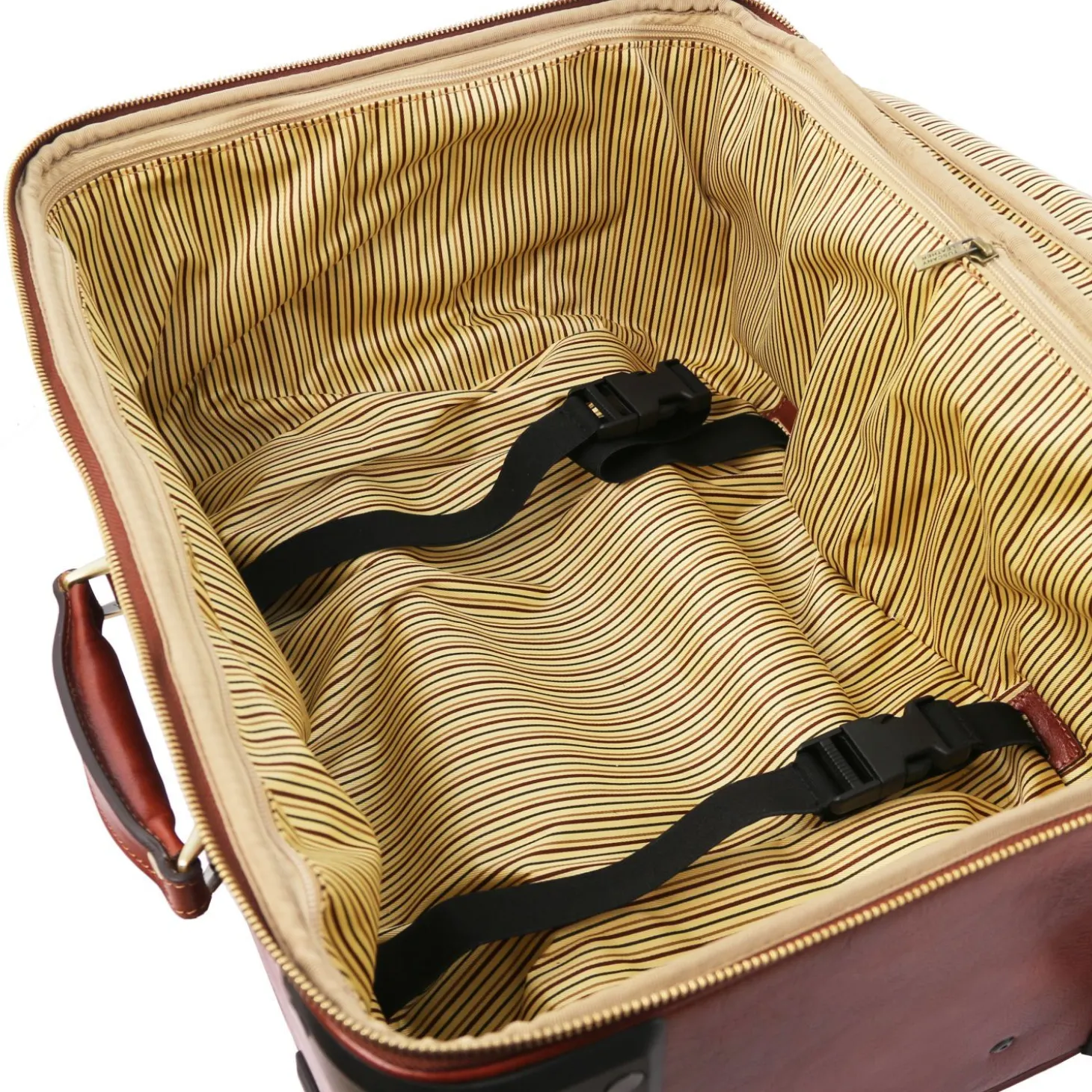 4 Wheels Vertical Leather Trolley