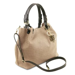 Woven Printed Leather Shopping bag
